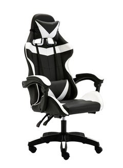 Buy Gaming Chair  Office Desk Chair Pu Leather High Back Adjustable Swivel Lumbar Support Reclining Ergonomic Gamers Chair (White) in UAE