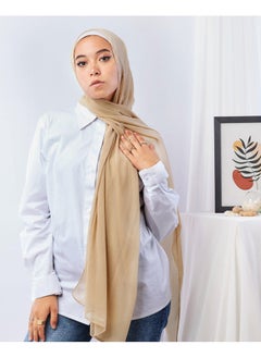 Buy Plain Wide Crinckled Chiffon Beige For Women in Egypt