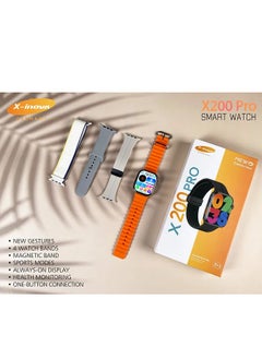 Buy X200 Pro Smart watch Newo Gestures with 3+1 Straps - Golden Case in Egypt