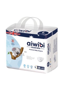 اشتري Aiwibi Premium Diapers Size L 9-12KG 26 Pieces في الامارات