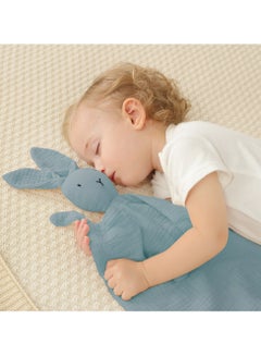 Buy Baby Pure Cotton Sleeping Doll And Cloth Towel with Sensory Teether- Blue in Saudi Arabia
