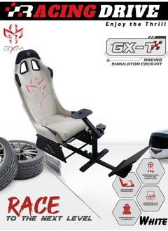 اشتري GXM Next Level Racing Stimulator Cockpit for All Logitech G923|G29|G920|FlashFire F111|Megacom Wheels |Thrustmaster|Fanatec Wheels|PlayStation 5/4|Xbox Series S/X|PC Platforms w/Shifter Holder, White في الامارات