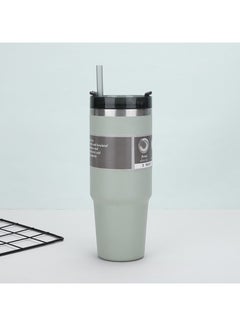 Buy Vacuum Double Wall Stainless Steel Drinking Water Bottle With Straw Insulated Coffee Tumbler Travel Mug Outdoor Kettle Thermos Cups in UAE