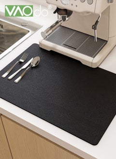 Buy 2PCS Coffee Mat for Countertops Coffee Bar Accessories Fit Under Coffee Maker Espresso Machine Absorbent Hide Stain Rubber Mat for Countertop Dish Drying Mat for Kitchen Counter in UAE