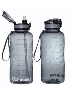 Buy Sports Water Bottle with Time Marker 2 Liter BPA-Free LeakProof Motivational Large Drink Jug for Fitness Gym Office and Outdoor in Saudi Arabia