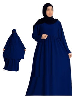 Buy Edna material is Royal, 3 pieces, an abaya, a cap and a niqab, one size, can be worn up to 110 kilos for women. in Egypt