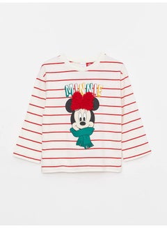 Buy Crew Neck Long Sleeve Minnie Mouse Printed Baby Girl T-shirt in Egypt