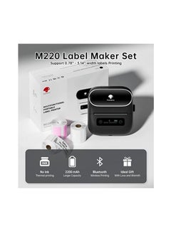 Buy Phomemo M220 Portable Thermal Label Makers Bluetooth Printer For Barcode Labeling Organizing Small Business Compatible With iOS And Android in UAE