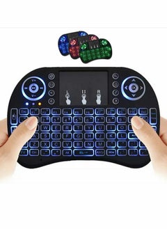 اشتري Wireless Mini Keyboard Remote Control Touchpad Mouse Combo Controller with RGB Backlit for Smart TV Android TV Box PC IPTTV 2.4GHz في الامارات