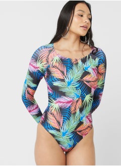 Buy Long Sleeve Printed Swimsuit in Saudi Arabia