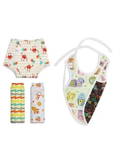 اشتري Unisex Baby Tpu;Cotton Potty Training Pants (Pack Of 3) (_3 Star Gazer + 1 Bib_Multicolor_Size 1 (1 2Y)) في الامارات