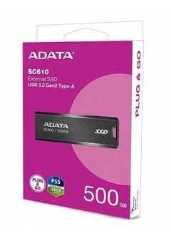 اشتري ADATA SC610 Portable External SSD | USB Solid State Drive | 500GB | USB 3.2 في الامارات
