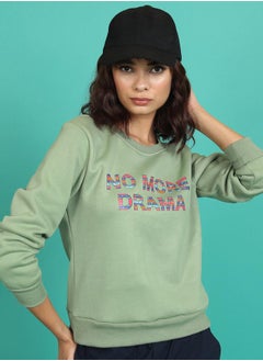 Buy Regular Fit Slogan Print Sweatshirt in Saudi Arabia