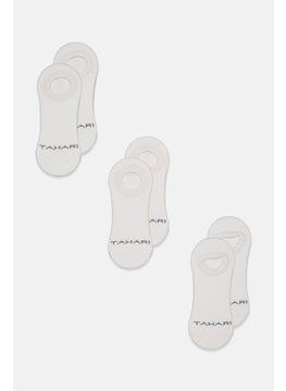 Buy Men 3 Pairs Invisible Socks, White in UAE