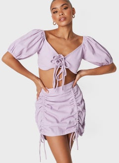 Buy Ruched Front Mini Skirt in Saudi Arabia