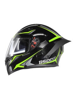 اشتري Motorcycle Helmet Unisex Adult Cool Rider Equipment Four Seasons New Street Touring Motorbike Helmet Dual Visor Flip up Full Face Helmet with BT Space XL Style2 في السعودية