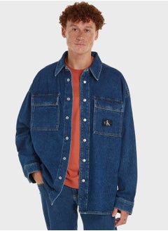 اشتري Oversized Mid Wash Denim Shirt في الامارات