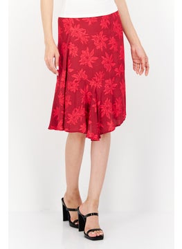 اشتري Women Floral Print Mini Skirt, Red في الامارات