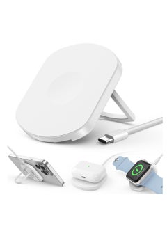 Buy Magnetic Wireless Charger, MagSafe Charger Compatible for iPhone 14 13 12 Series for iWatch, Travel Wireless Charging Pad with Kickstand, Include 3.3Ft Type C Cable Included in UAE