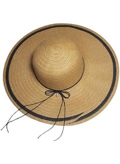 اشتري MerryGlam Women Beach Hat | Brim Straw Girls Summer Sunshade Cap_ Travel Foldable Floppy UV Protection Sun Beach Ribbon Hat في الامارات