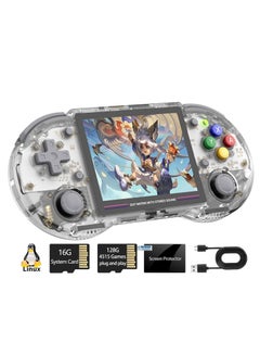 Buy RG353PS Retro Handheld Game Console, Single Linux System RK3566 Chip 3.5 Inch IPS Screen, Comes with 128G TF Card Preinstalled 4519 Games, Support 5G WiFi 4.2 Bluetooth (Transparent) in Saudi Arabia