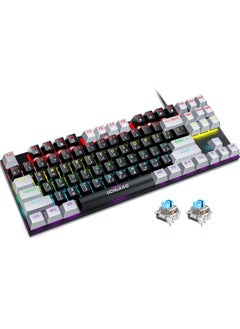 Buy 87 Keys Wired Gaming Keyboard Blue switch mechanical keyboard Hot-Swappable With RGB Backlit in Saudi Arabia