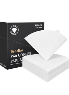 Buy V60 Coffee Filters Paper,100 Unbleached Disposable Filters for Pour Over and Drip Coffee Maker, Size 01 (1-4 Cups) in Saudi Arabia