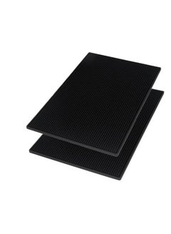 Buy 2Pcs Coffee Mat Bar Mat 6 x 12 Black Stylish and Durable PVC Counter Top Cup Mat Spill Mat  for Home Bar and Kitchen Countertop Easy to Clean Resistance to Cold and Heat in Saudi Arabia