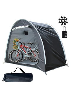 اشتري Bike Storage shed,Bicycle Tent,Bike Covers Waterproof Outdoor Large with Window and Floor,with 18-in-1 Snowflake Multi Tool and Combination Lock,for Stockpile 2 Bikes Or Tricycle Gardening Tools في الامارات