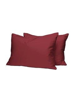 Buy 2-Piece 100 Long Staple 400 Thread Count Soft Sateen Weave Luxury Pillow Cases Includes 2xPillow Cases Cotton Rio Red 48x74cm in UAE