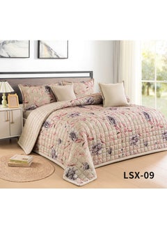 Buy Bedspread comforter set consisting of 4 pieces, polyester comforter, size 160 by 210 cm in Saudi Arabia