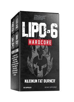 اشتري Nutrex LIPO-6 HARDCORE 60 Caps Fat Burner في الامارات