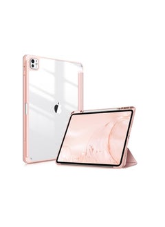 اشتري Case Compatible with iPad Pro 13 inch 2024 (M4), [Built-in Pencil Holder] Shockproof Cover w/Clear Transparent Back Shell, Auto Wake/Sleep, pink في مصر