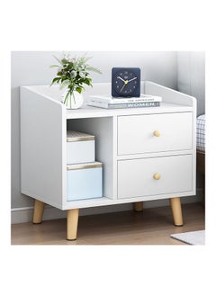 Buy Nightstand | Bedroom Rustic Side Table Simple Bedside End Table 43x30x48 cm - White in Saudi Arabia