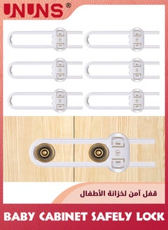 اشتري 6-Pack Safety Cabinet Locks For Babies,Child Safety cabinet locks,Baby Proof Cabinet Latches,Adjustable U-Shaped Sliding Child locks For Closet cabinets Knob Handle في السعودية