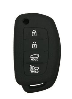 Buy 4buttons Flip Key Fob Remote Cover Case Protector Holder Keyless Entry for Hyundai Sonata Santa Fe Tucson 1x Black in UAE