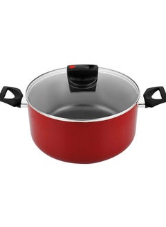 Buy Prestige Non - Stick Casserole Cooking Pot, Red & Black - 22 cm in UAE
