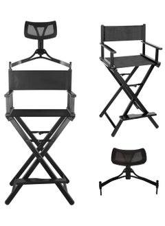 Buy Foldable Director Chair Makeup Chair Adjustable Artists Chair with Head Rest Aluminum Frame in UAE