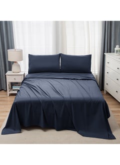 Buy Panax Bedding Queen Bed Sheets Set - 4 Piece Bedding - Brushed Microfiber - Shrinkage and Fade Resistant - Easy Care (Navy, Queen) in UAE