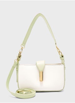 Buy Metal Trim Detail Crossbody Bag With Long Strap in UAE