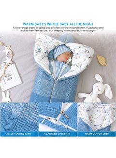 Buy Baby Swaddle Blanket Stroller Wrap Soft Thick Fleece Warm Blanket Newborn Sleeping Bag in Saudi Arabia