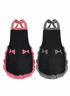 Buy Women Cute Apron, Ladies Black Aprons With 2 Pockets, Waterproof Kitchen Aprons for Women, Chef Apron for Cooking Baking Gardening, Premium Aprons As Gifts for Mom Wife Girlfriend Grandma-2 Pcs in UAE