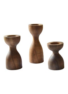 اشتري Momentum natural dark wood candle holder set of three pieces that enjoy unique wood texture and shape what you are looking for. في مصر