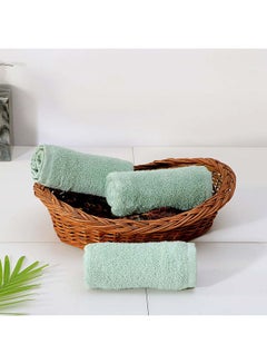 اشتري Cloud Touch Super Fine Zero Face Towel 100% Cotton Pile Lightweight Everyday Use Face Towels Ultra Soft And Highly Absorbent For Bathroom L 33 x W 33 cm Cameo Green في الامارات