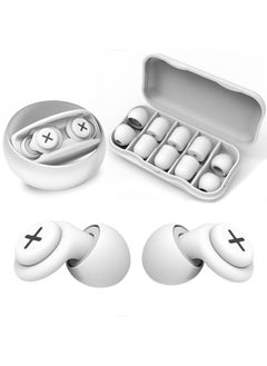 اشتري Noise Reduction Ear Plugs-40 dB Noise Cancelling Reusable Hearing Protection in Flexible Silicone for Sleeping, Traveling, Concerts, Work & Swimming,3 Wearing Styles, White في الامارات