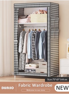 اشتري Portable Clothes Closet with Side Pockets,Fabric Wardrobe for Hanging Clothes,Freestanding Garment Organizer with Sturdy Fabric Cover,Closet Clothes Organizer with Zipper for Bedroom, Cloakroom Sturdy and Easy Assemble في السعودية