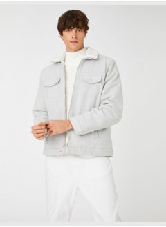 اشتري Neck Detailed Jacket Zippered Multi Pocket في السعودية