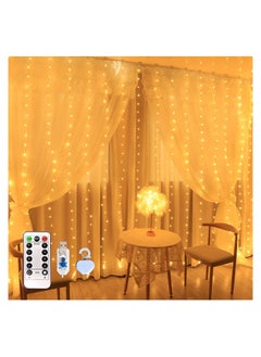 اشتري Curtain String Light 300 LED Lights Window Curtain Light USB 3x3Meters Fairy Lights with Remote Control 8 Lighting Modes Lights for Bedroom Party Wedding Wall Decorations (USB Powered) في الامارات