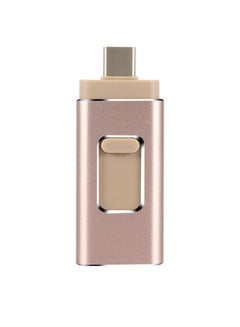 Buy 64GB USB Flash Drive, Shock Proof 3-in-1 External USB Flash Drive, Safe And Stable USB Memory Stick, Convenient And Fast Metal Body Flash Drive, Gold Color (Type-C Interface + apple Head + USB Local) in Saudi Arabia
