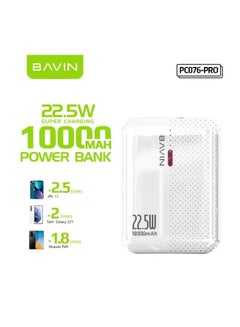Buy BAVIN PC076-Pro Power bank10000mAh PD Fast Charger 22.5W Compatible for IOS devices and Android Devices in Saudi Arabia